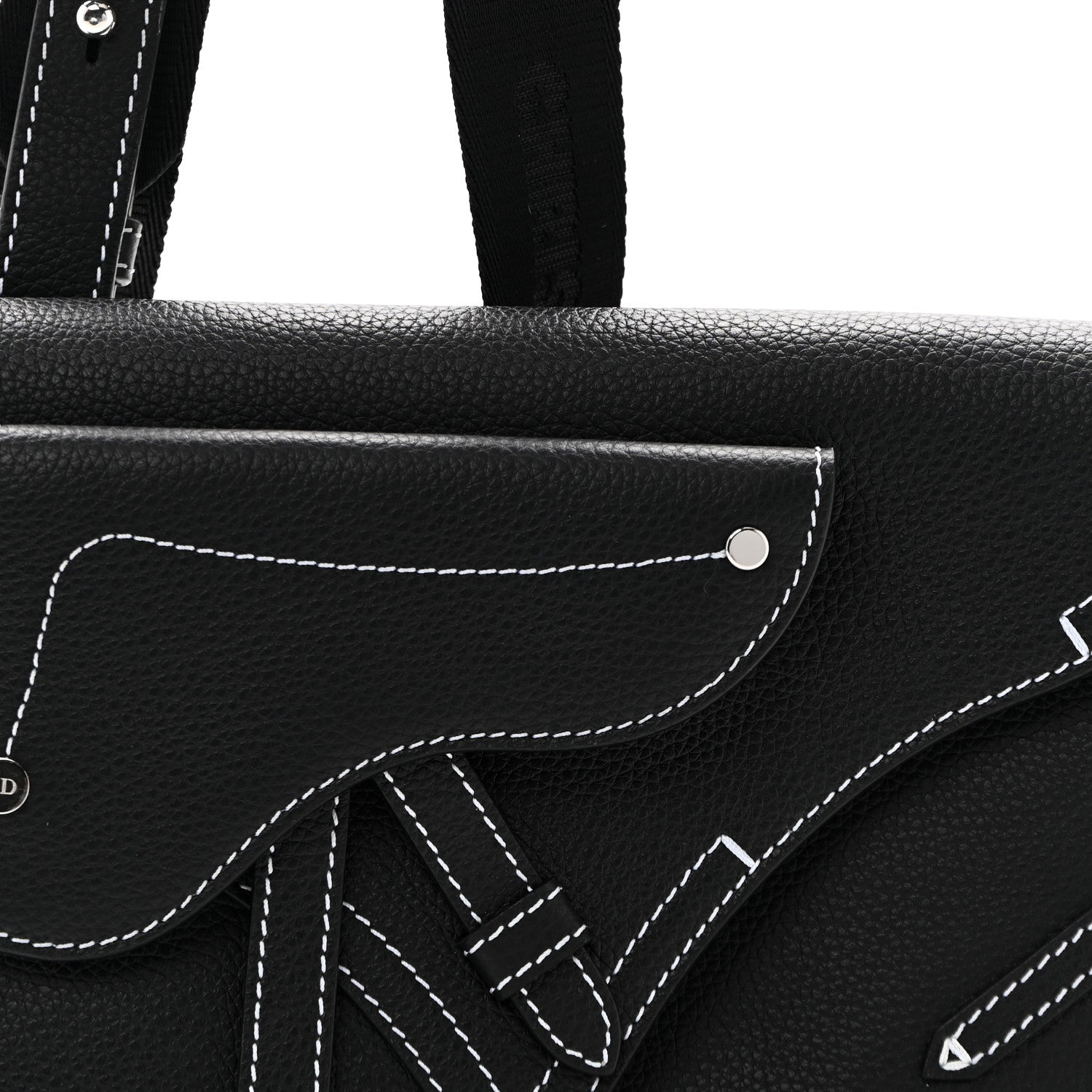 Christian Dior X KAWS Grained Calfskin Saddle Pouch Black 1800629