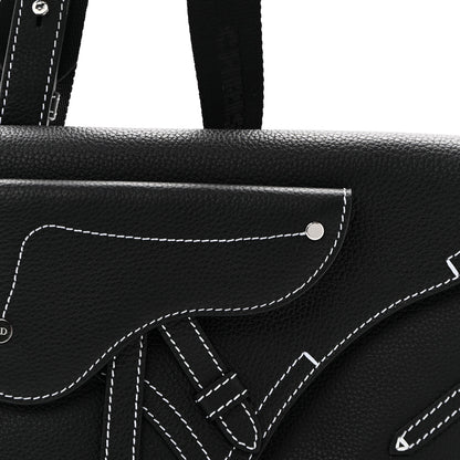 Christian Dior X KAWS Grained Calfskin Saddle Pouch Black 8 of 10