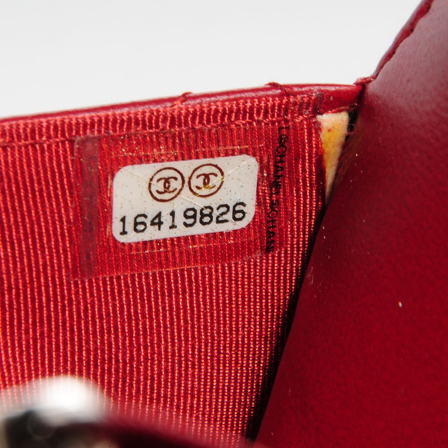 Lambskin Quilted Wallet On Chain WOC Red