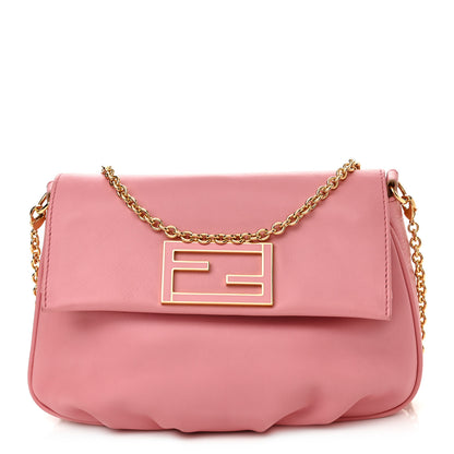 Fendi Vitello Flamingo Enamel Fendista Pouchette Crossbody Pink 1 of 14