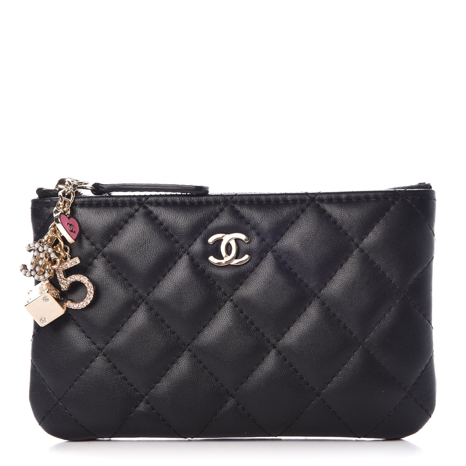 Chanel Lambskin Quilted Small Casino Cosmetic Case Black 1 of 8