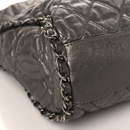 Chanel Metallic Calfskin Quilted Medium Chain Me Hobo Dark Silver 7 of 12