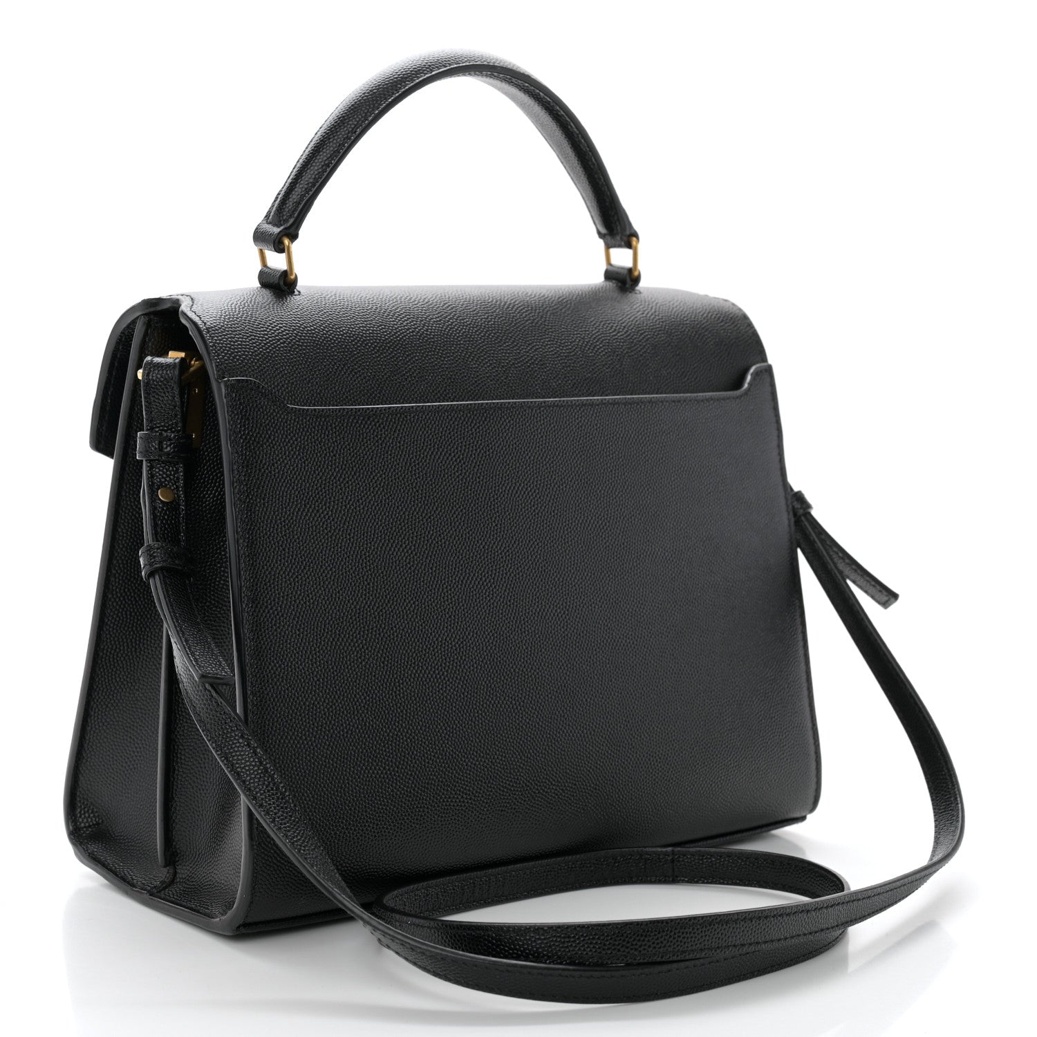 Saint Laurent Grain de Poudre Medium Classic Monogram Cassandra Top Handle Black Rouge Legion 3 of 10