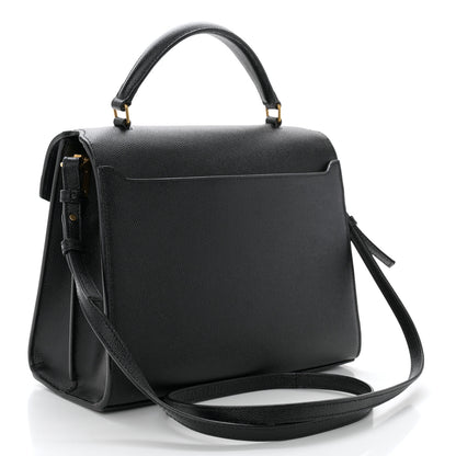 Saint Laurent Grain de Poudre Medium Classic Monogram Cassandra Top Handle Black Rouge Legion 3 of 10