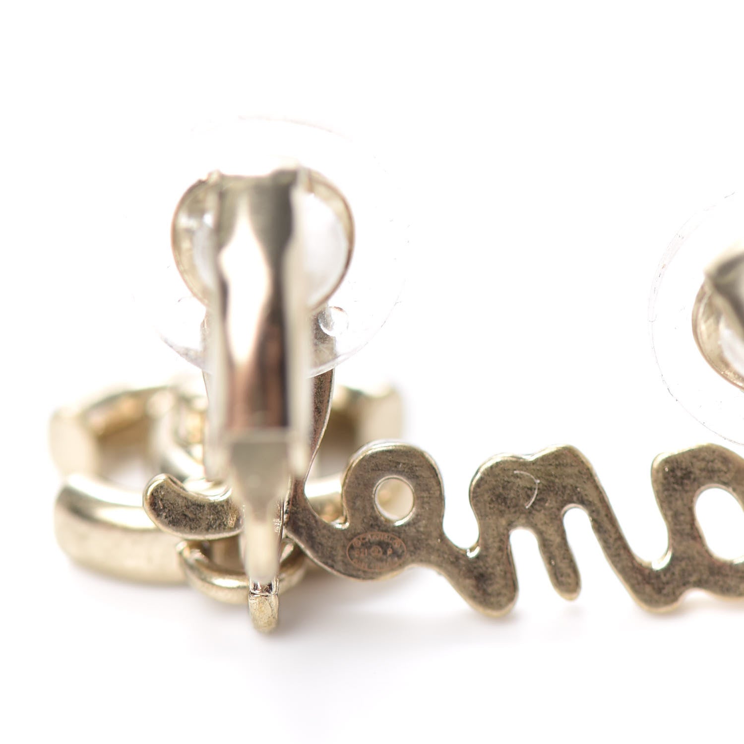 Chanel Metal Logo CC Turnlock Clip On Earrings Gold 4 of 4