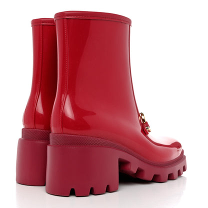 Gucci Rubber Womens Horsebit Ankle Boots 39 Petunia 4 of 8