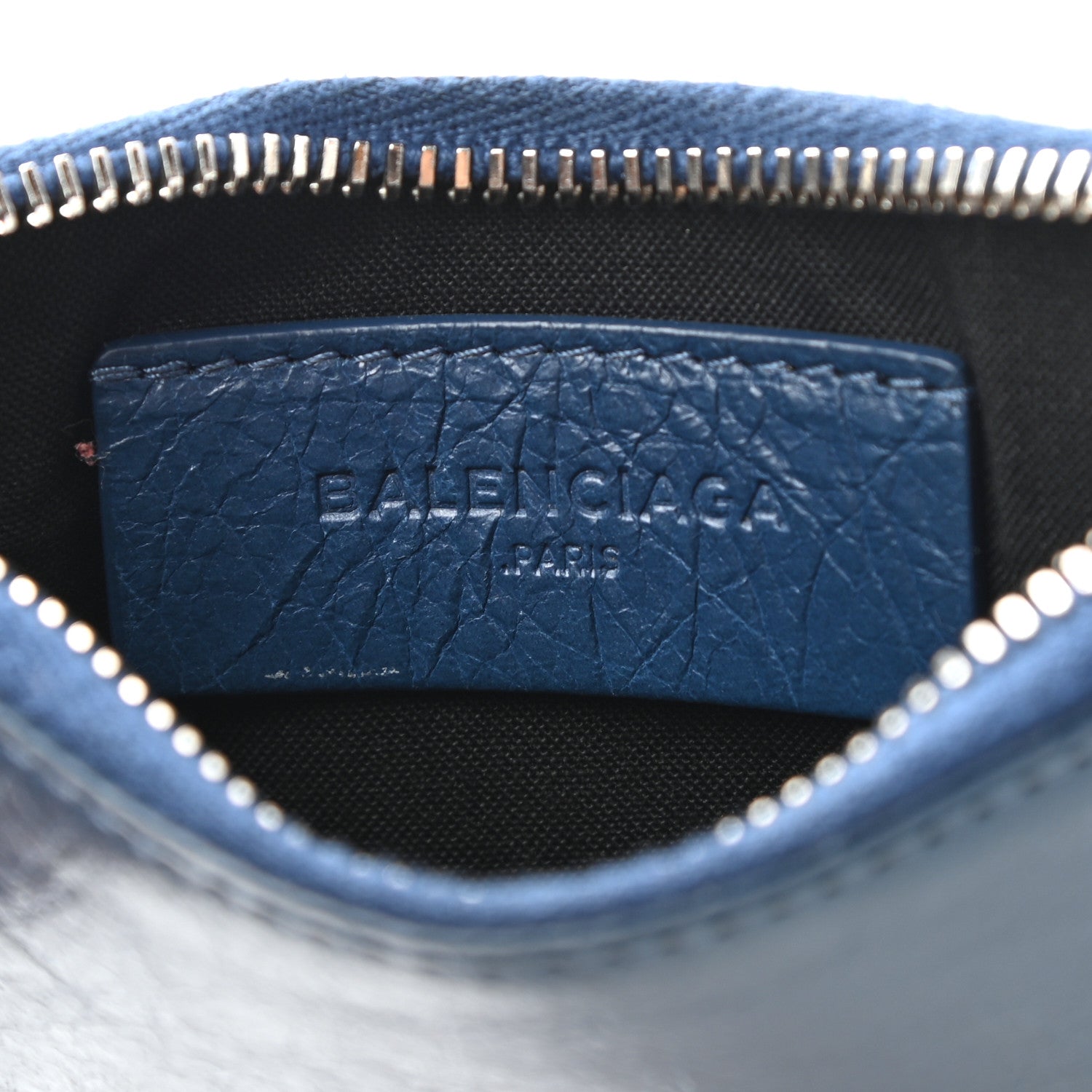 Balenciaga Agneau Silver Hardware Pouch Bleu Profond 6 of 8