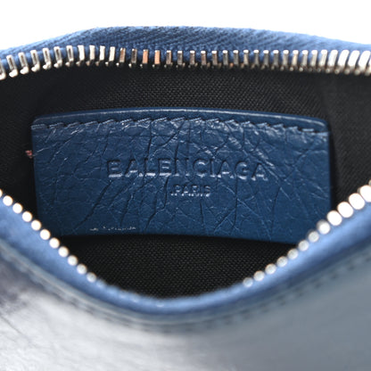 Balenciaga Agneau Silver Hardware Pouch Bleu Profond 6 of 8