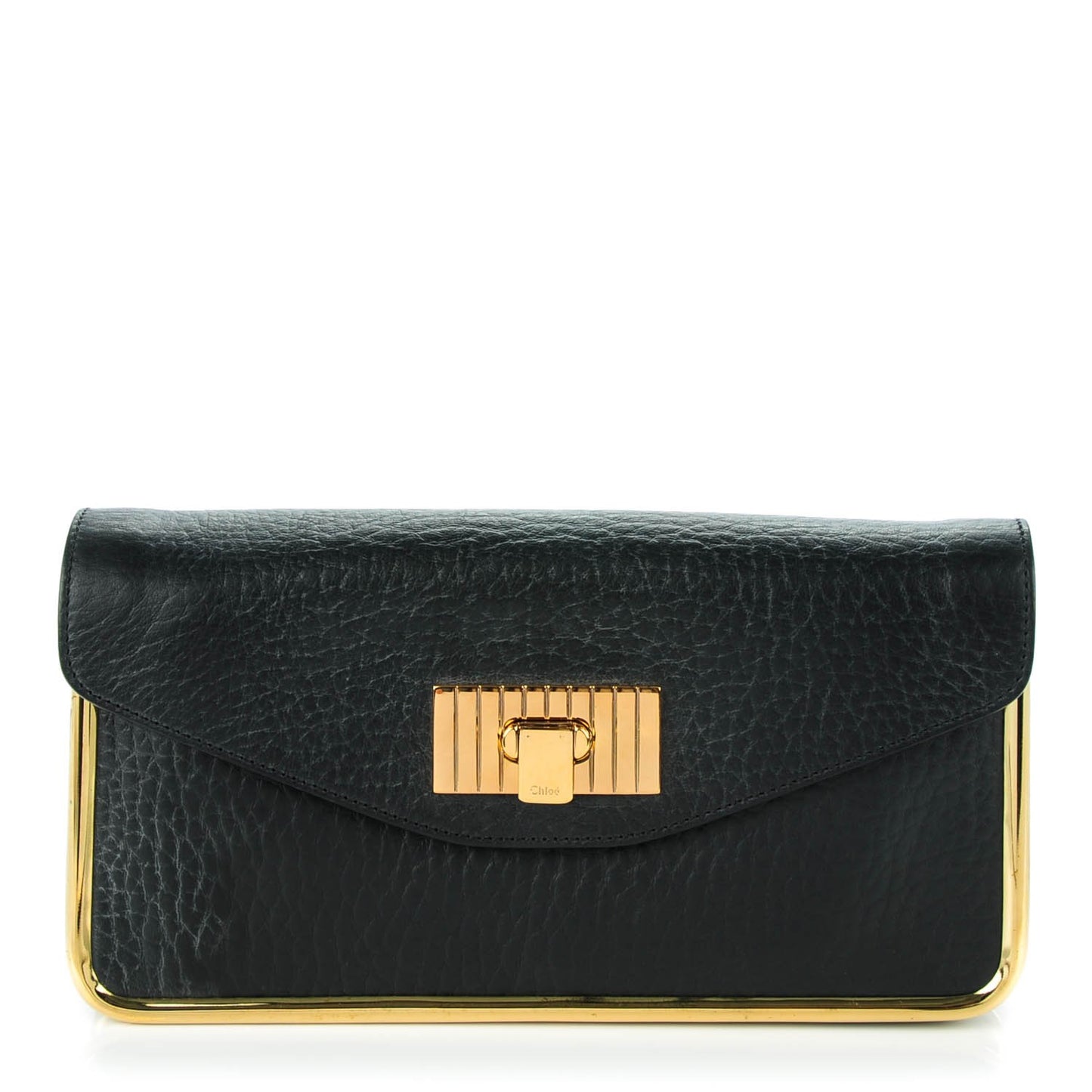 Grained Calfskin Sally Clutch Black