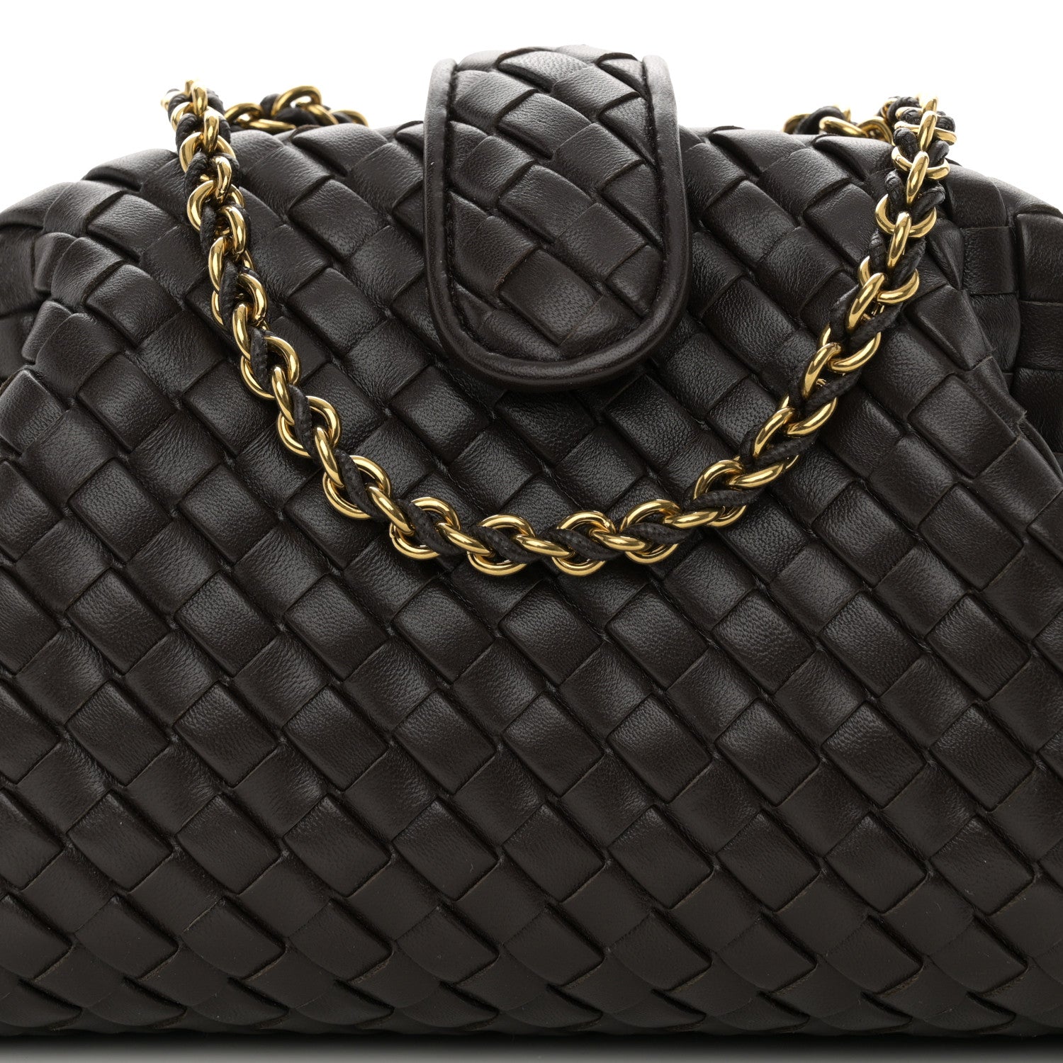 Bottega Veneta Nappa Intrecciato Small The Lauren 1980 Clutch With Chain Fondant 9 of 11