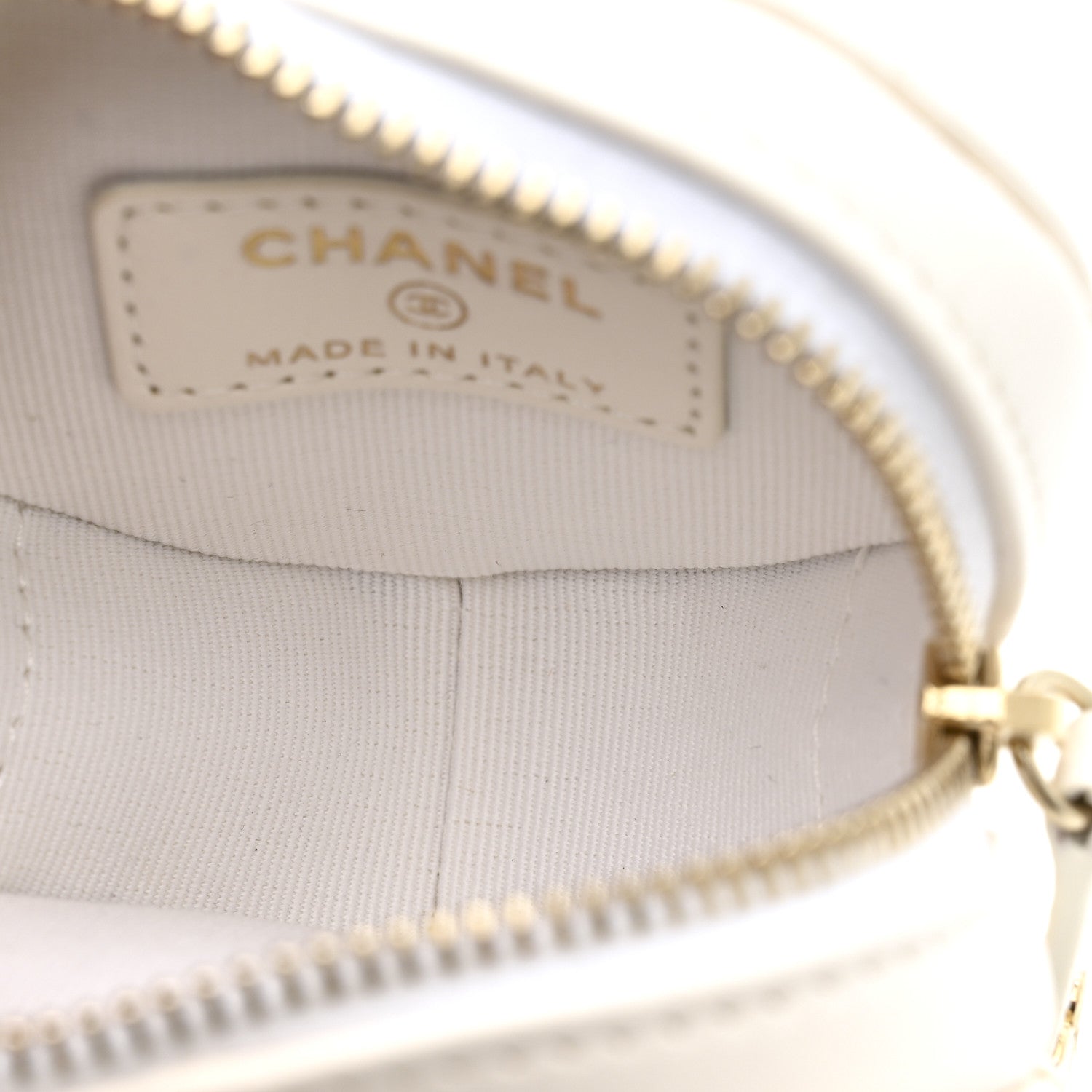 Chanel Lambskin Quilted CC Mini In Love Heart Bag Charm White