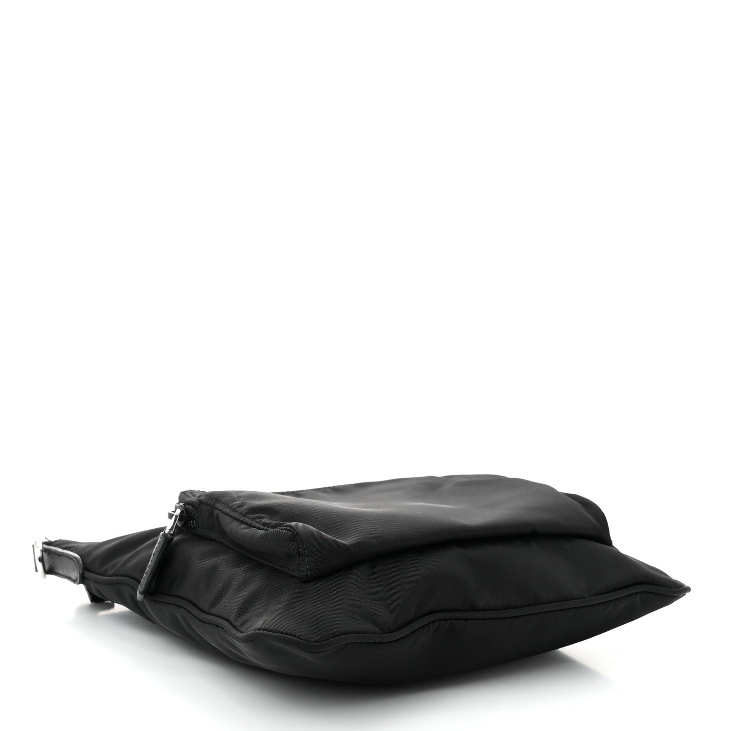 Prada Tessuto Nylon Saffiano Flat Messenger Bag Black 4 of 10