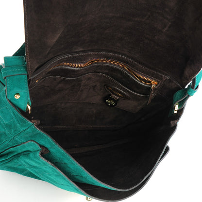 Mulberry Crocodile Embossed Suede Bayswater Clutch Emerald 5 of 8