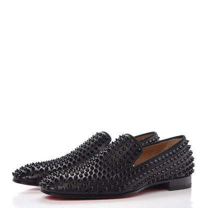 Christian Louboutin Mens Calfskin Dandelion Spikes Flat Loafers 41.5 Black 3 of 9