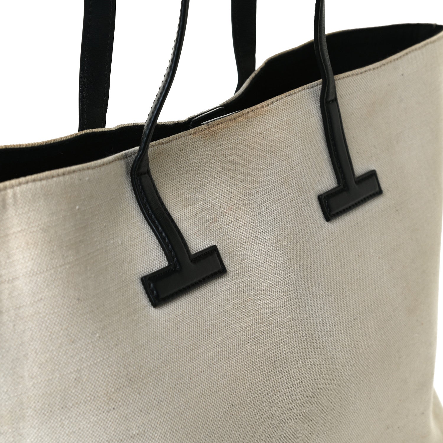 Tom Ford Canvas Calfskin T Tote Beige 13 of 19