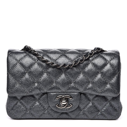 Chanel Pearly Caviar Quilted Mini Rectangular Flap Grey 1 of 13
