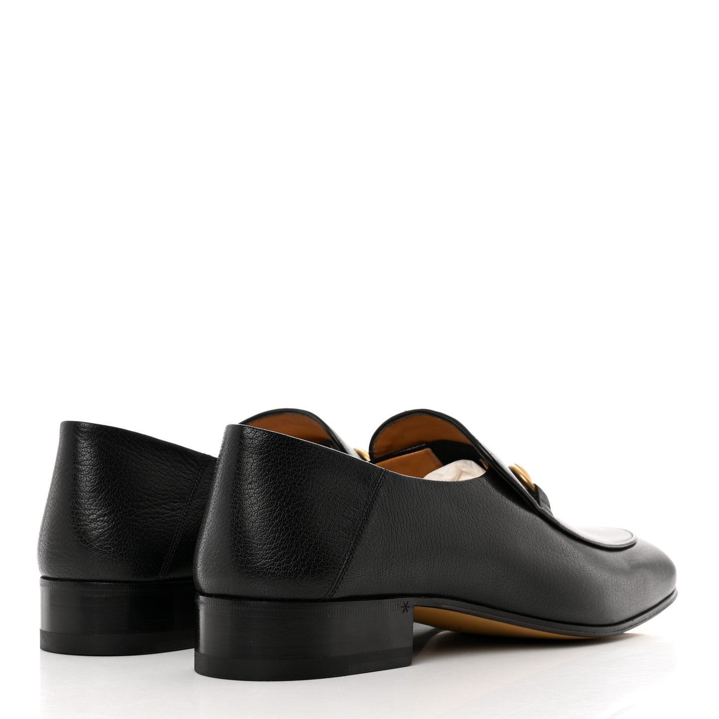 Goatskin Womens Horsebit Mid-Heel Loafers 39.5 Black