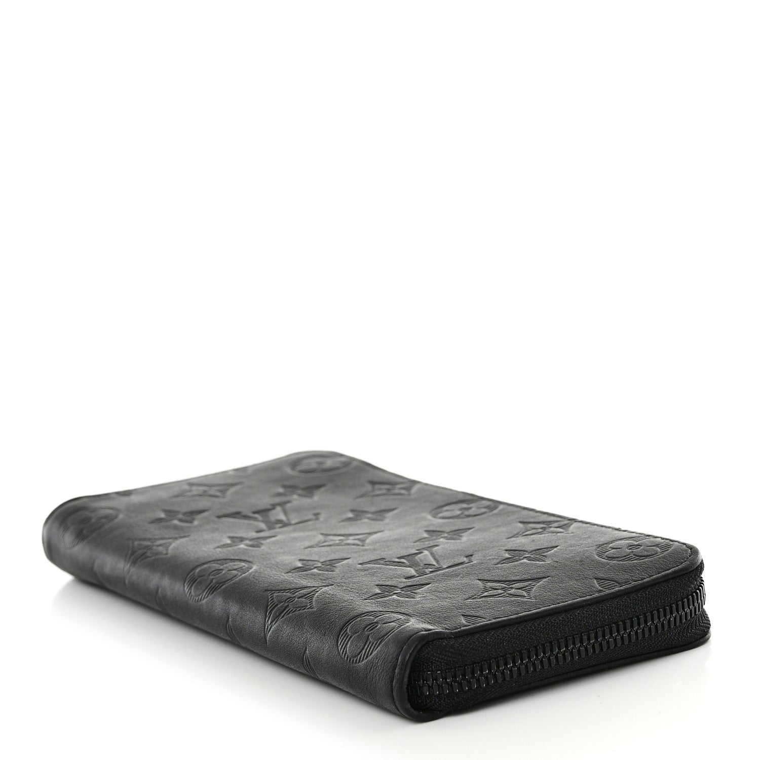 Louis Vuitton Calfskin Monogram Shadow Vertical Zippy Wallet Black 4 of 6