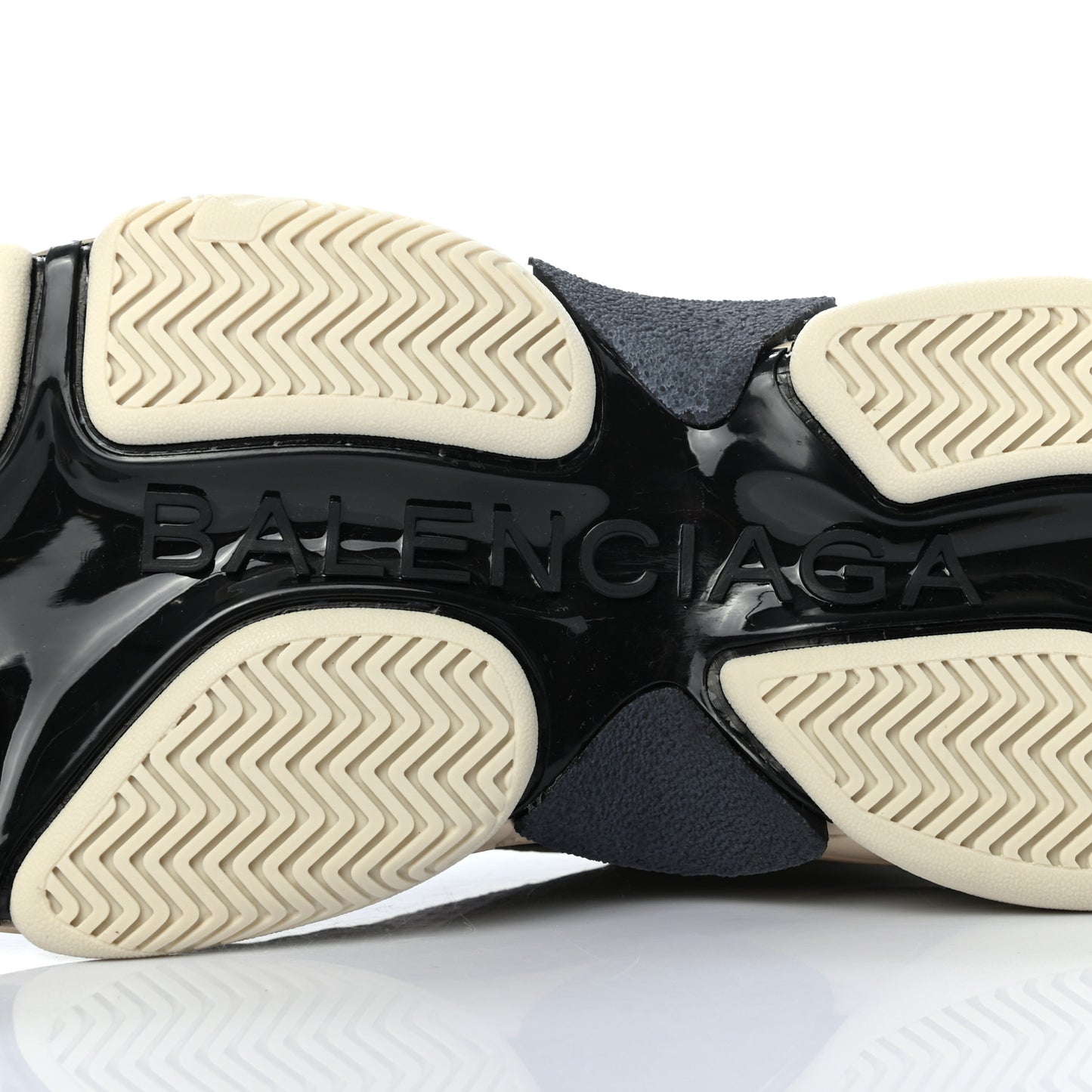 Fabric Mesh Mens Triple S Sneakers 41 Beige Black