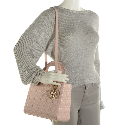 Christian Dior Lambskin Cannage Medium Lady Dior Rose Poudre 2 of 9