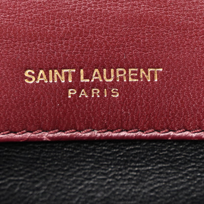 Saint Laurent Lambskin Matelasse Monogram Medium Vicky Chain Bag Rouge Legion 6 of 12