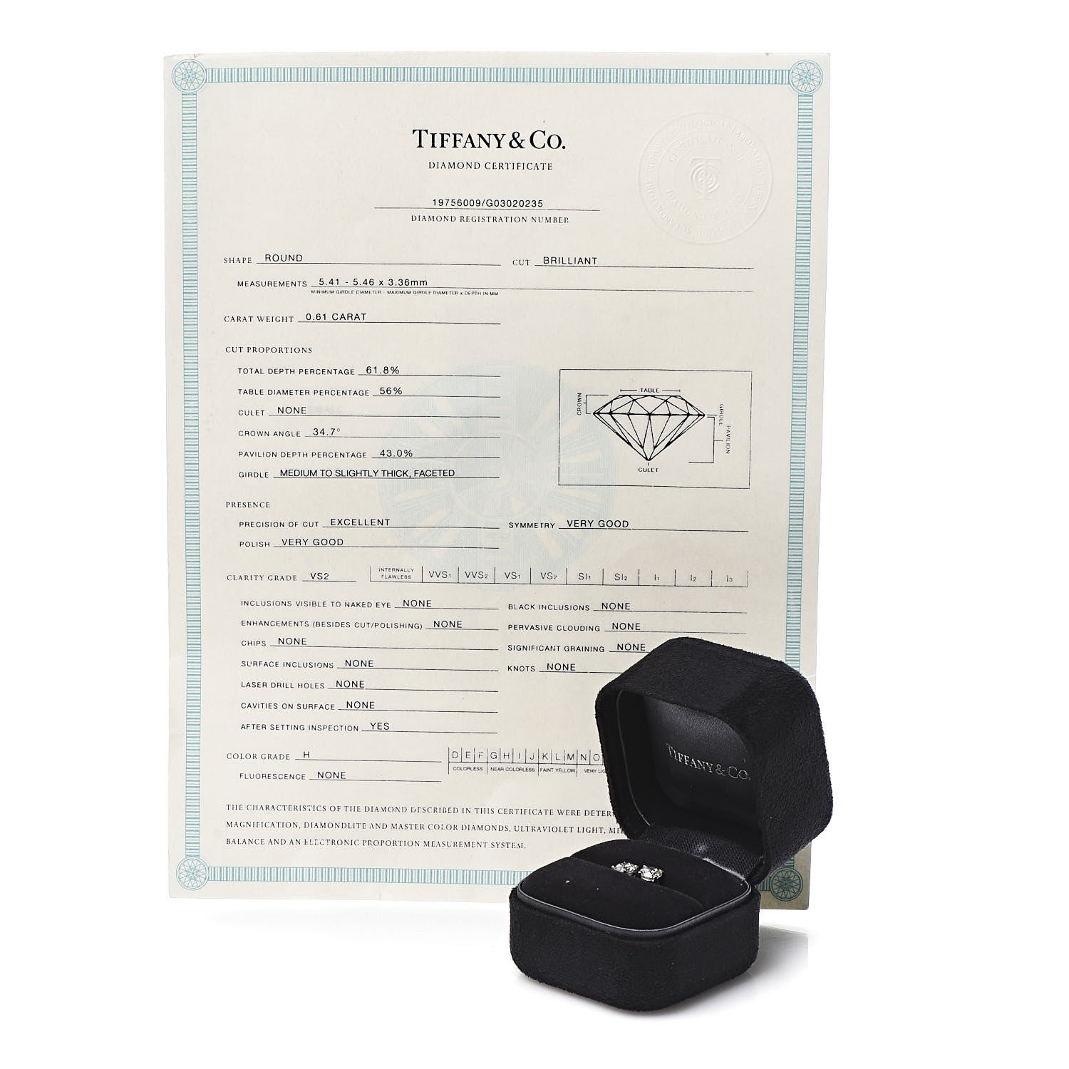 Tiffany Platinum Diamond 1.21ctw Solitaire Earrings 4 of 4