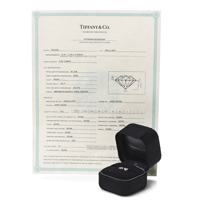 Tiffany Platinum Diamond 1.21ctw Solitaire Earrings 4 of 4