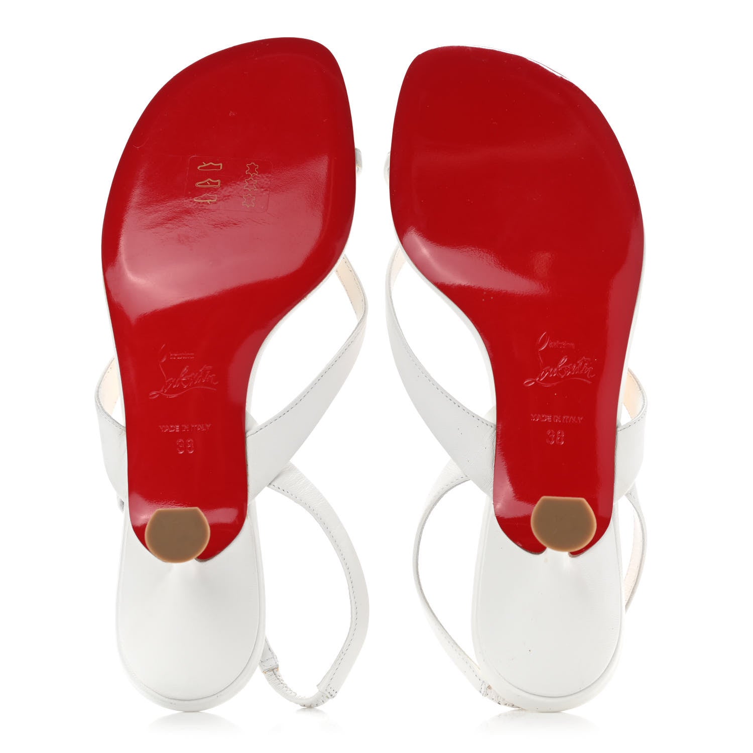 Christian Louboutin Kid Taralita 55 Thong Sandals 38 White 5 of 11