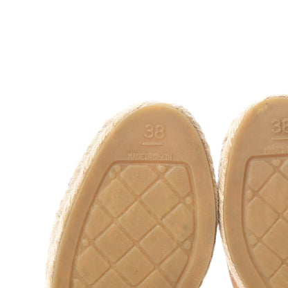 Chanel Lambskin CC Espadrilles 38 Beige Black 6 of 13