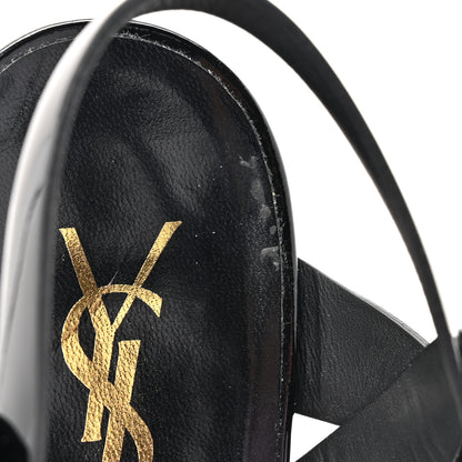 Saint Laurent Patent Tribute 105 Platform Sandals 38 Black 11 of 13