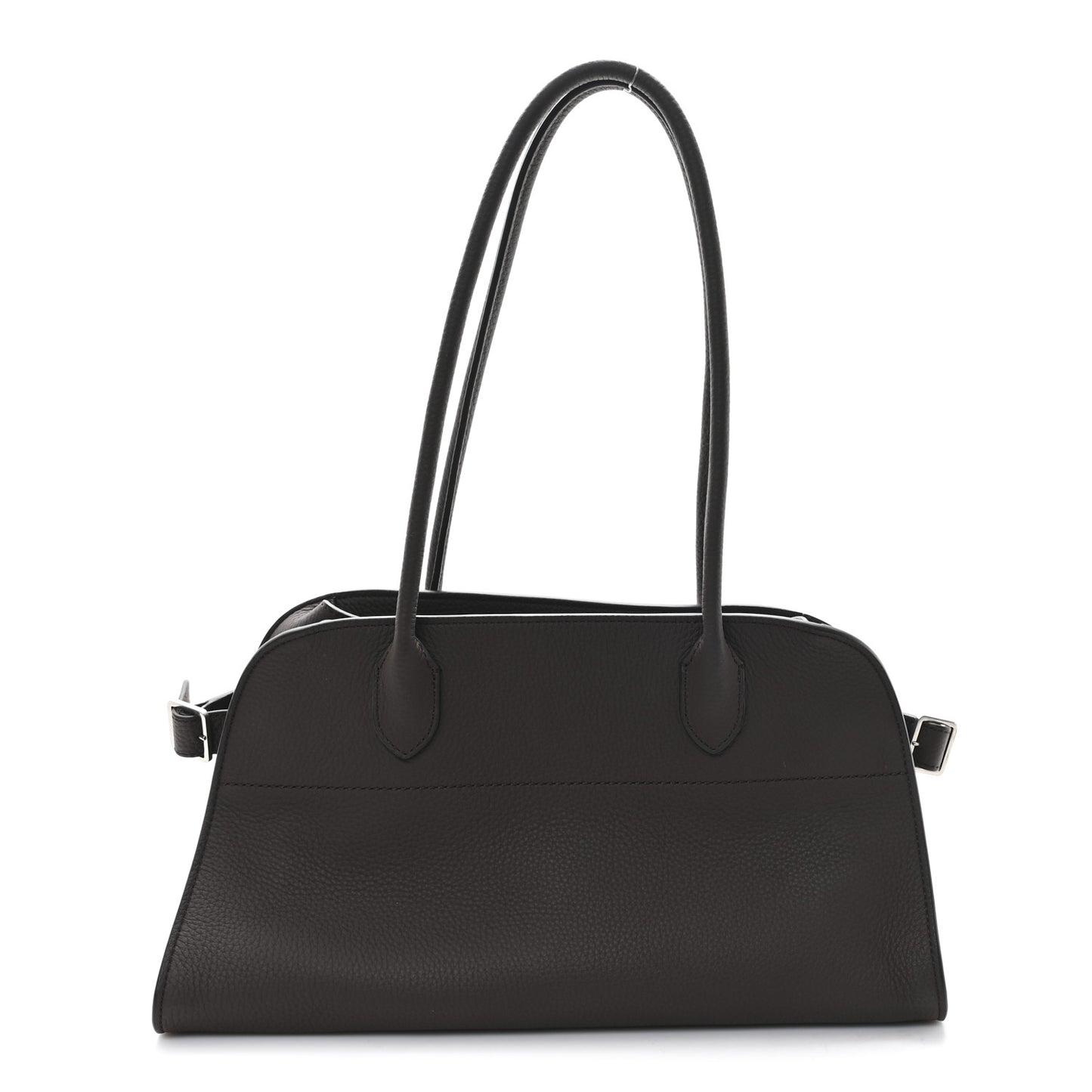 Matte Grained Calfskin Margaux Shoulder 12 Deep Brown