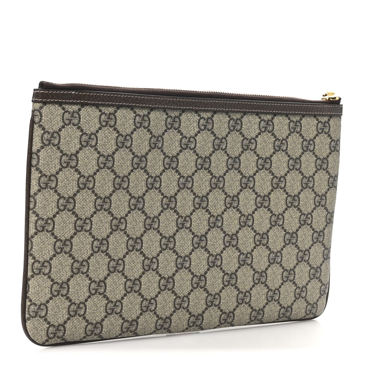 Gucci GG Supreme Monogram Large Ophidia Pouch Clutch Brown 3 of 8
