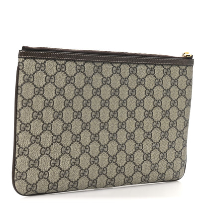Gucci GG Supreme Monogram Large Ophidia Pouch Clutch Brown 3 of 8