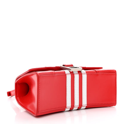 Balenciaga X ADIDAS Shiny Box Calfskin Hourglass Top Handle Bag XS Bright Red 4 of 10