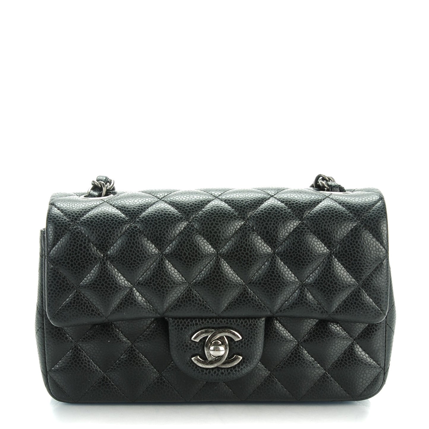 Caviar Quilted Mini Rectangular Flap Black