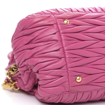 Miu Miu Nappa Matelasse Bauletto Top Handle Bowler Loto 10 of 16