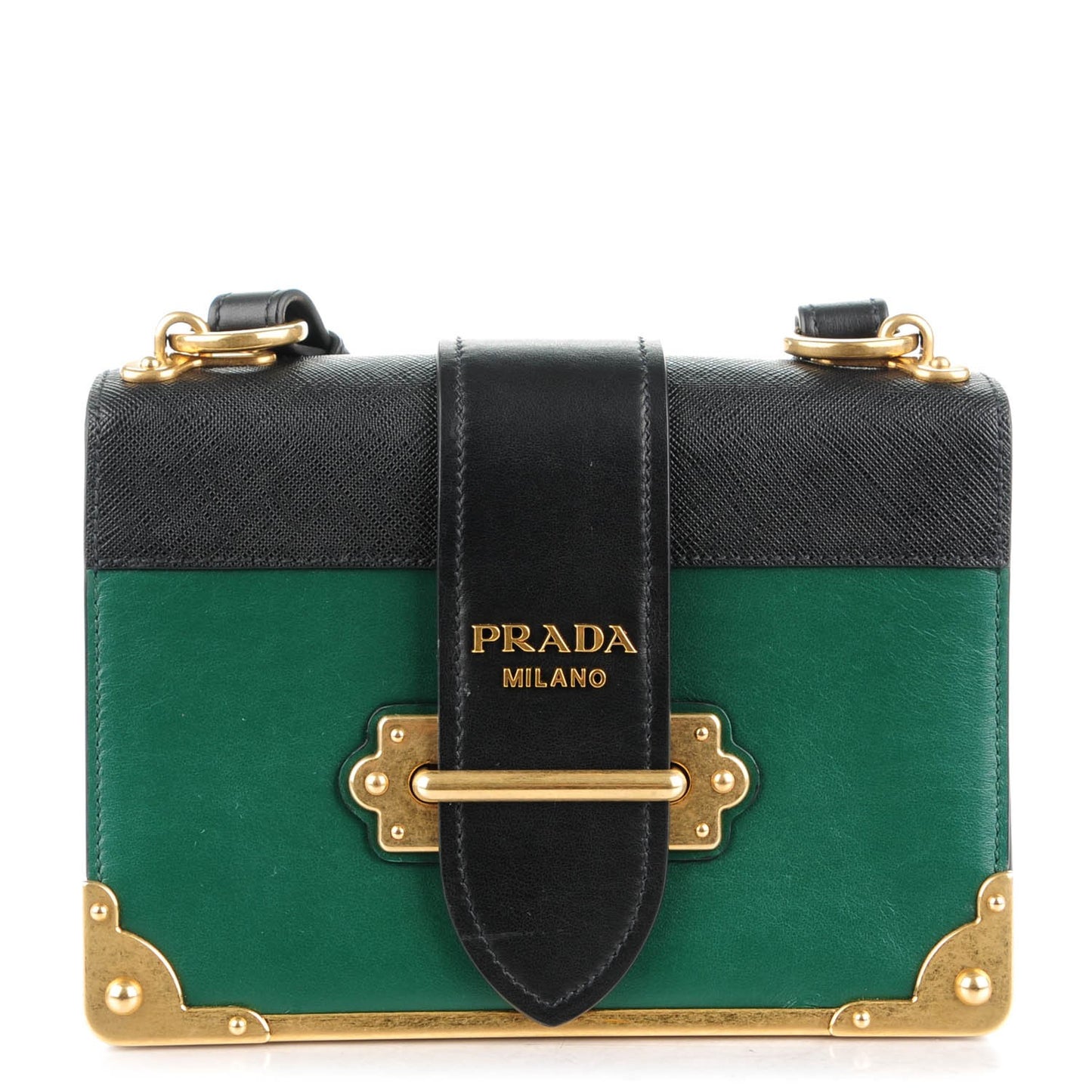 City Calf Saffiano Cahier Bag Billiard Green Black