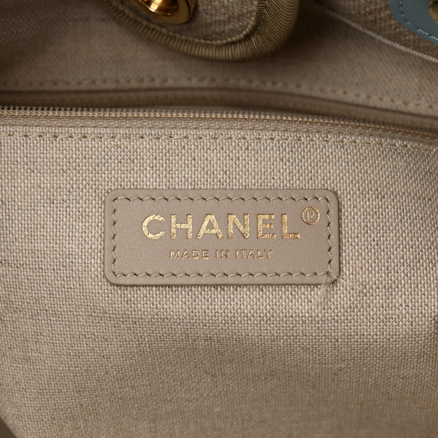 Chanel Mixed Fibers Calfskin Small Deauville Tote Grey Light Blue 7 of 12