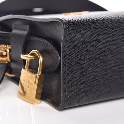 Prada Saffiano Soft Calfskin Bandoliera Bag Black 9 of 10