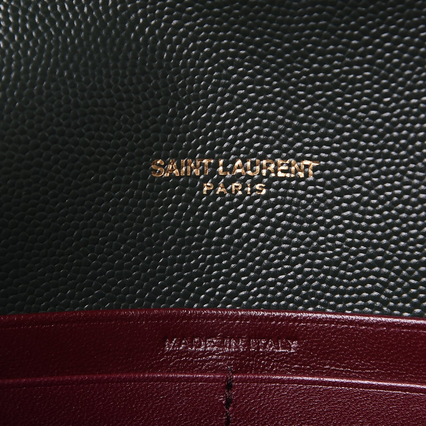 Grain De Poudre Monogram Cassandra Chain Wallet Vert Fonce