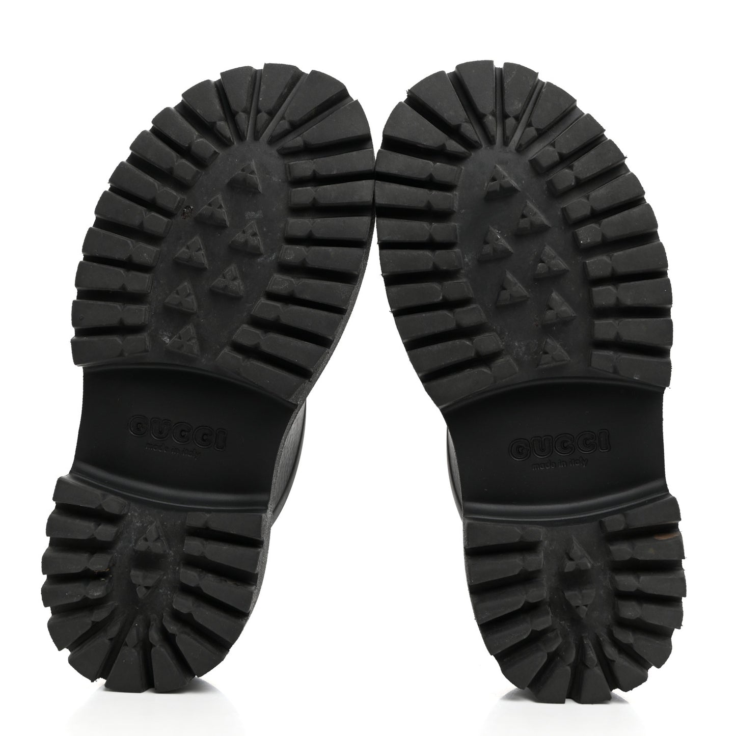 Rubber GG Monogram Perforated Elea Platform 55mm Lug Sole Sandals 35 Black