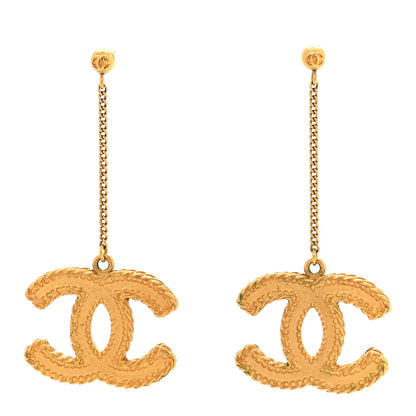 Chanel CC Drop Earrings Matte Gold 1 of 5