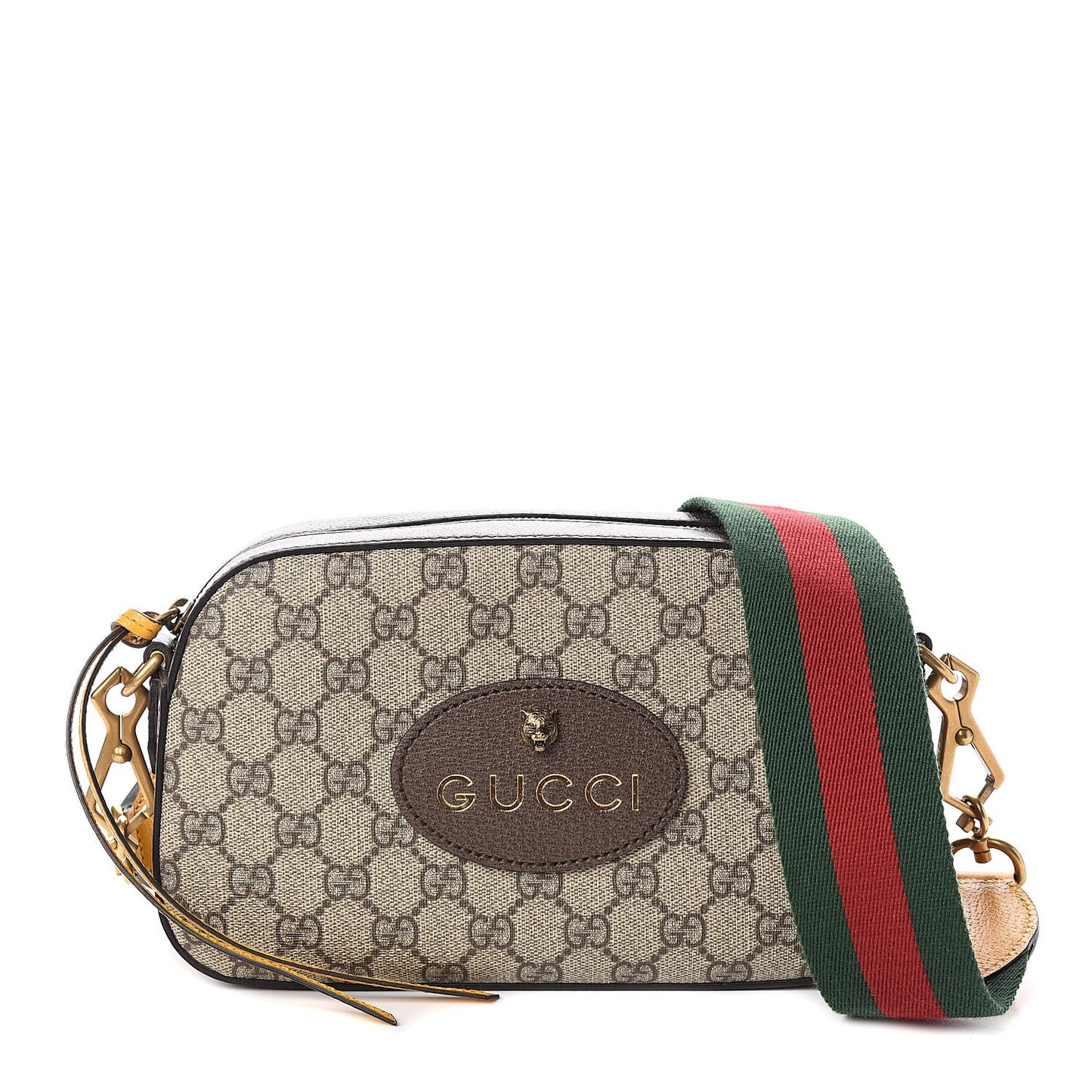 GG Supreme Monogram Web Neo Vintage Shoulder Bag Beige New Acero Crop