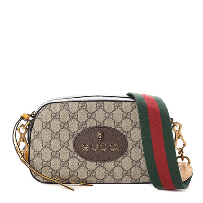 Gucci GG Supreme Monogram Web Neo Vintage Shoulder Bag Beige New Acero Crop 1 of 10