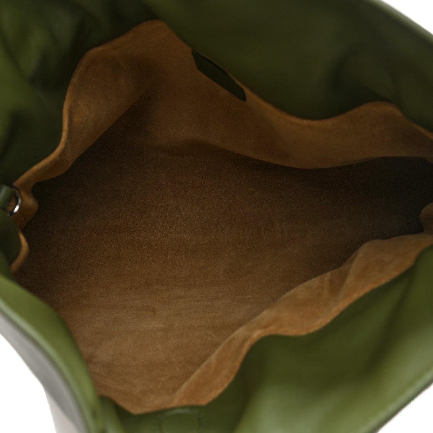 Loewe Nappa Calfskin Suede Medium Flamenco Landscape Knot Clutch Green Beige Grey 5 of 9