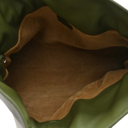 Loewe Nappa Calfskin Suede Medium Flamenco Landscape Knot Clutch Green Beige Grey 5 of 9