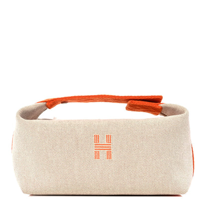 Hermes Canvas Small Bride-A-Brac Pouch Natural Orange 1 of 8