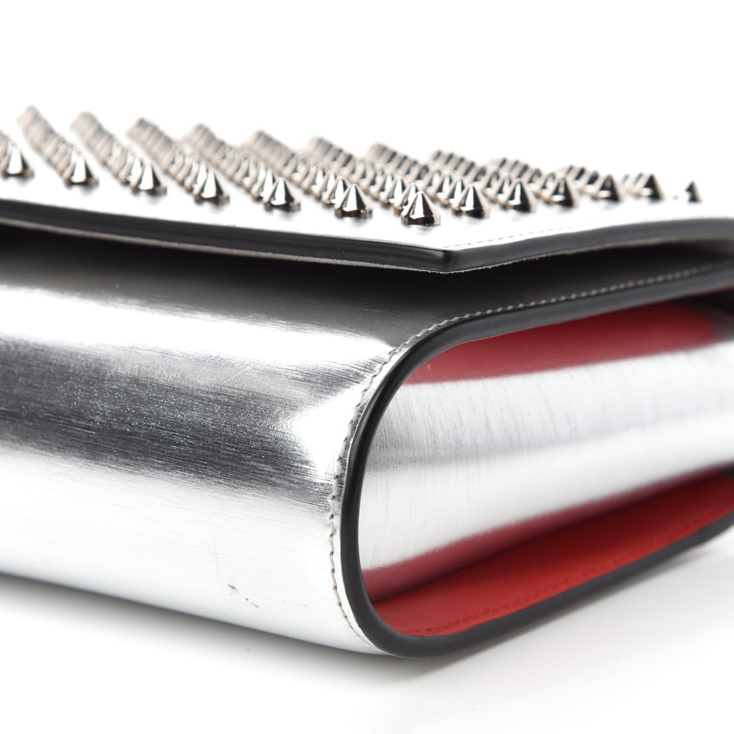 Christian Louboutin Metallic Calfskin Spikes Multimetal Paloma Clutch Silver 7 of 10