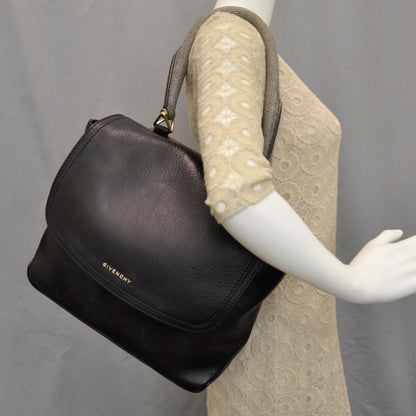 Givenchy Calfskin Stingray Embossed New Line Flap Bag Black 2 of 9