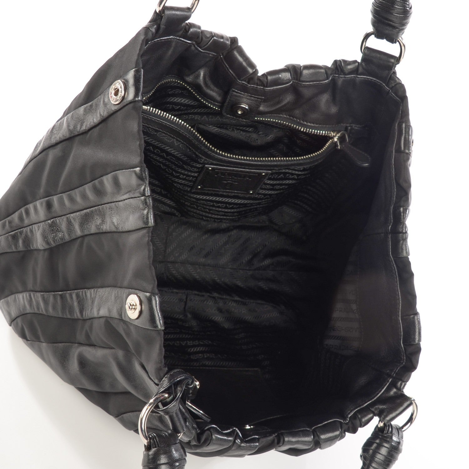 Prada Tessuto Soft Calf Tote Nero Black 5 of 10